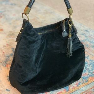 Black Suede Satchel